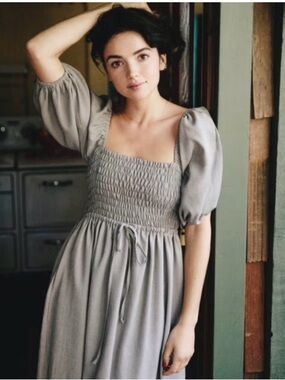 Christy Dawn Olive Green High-Low Dress